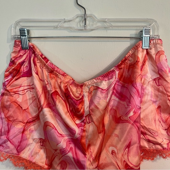 NWT INC International Concepts Lace Trim Pajama Set Marble Pink L - Picture 6 of 12